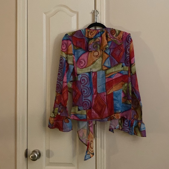 Guess, made in USA, Rapp around blouse, sz. Med, multi color, - Picture 4 of 11